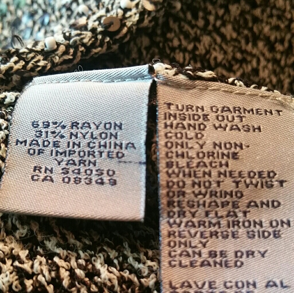 Marled Knit Top w/ Sequins, Anne Klein, Sz S - Picture 3 of 8